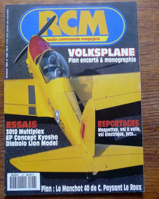 Aéromodelisme R C M RADIO COMMANDE MAGAZINE n°126 Plan encarté VOLKSPLANE