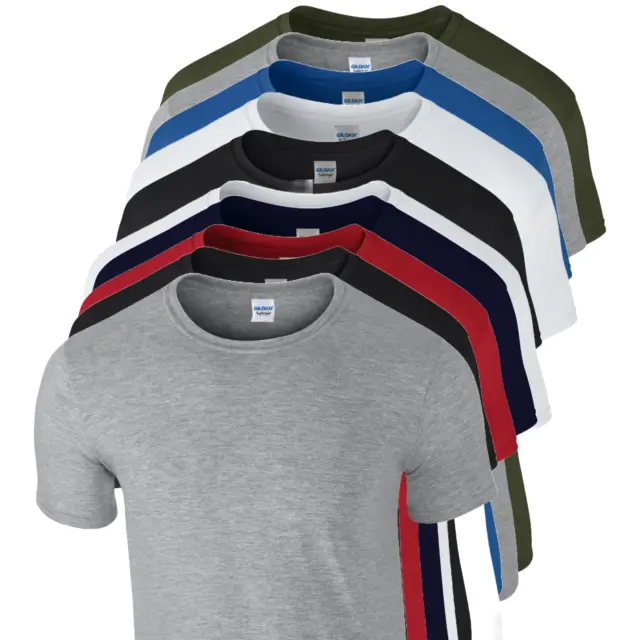 Mens Gildan Softstyle T shirt 5 or 3 Pack Unisex Plain Cotton Bulk T-Shirt Mixed 2