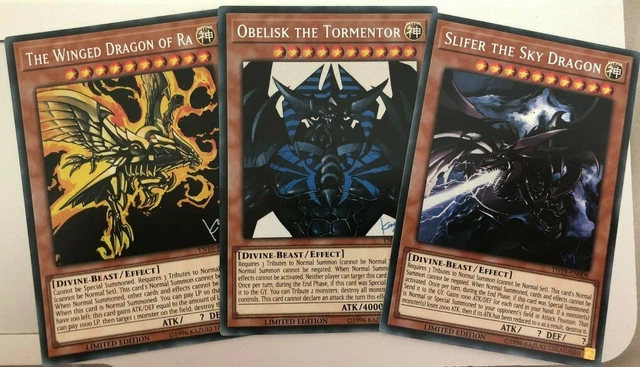 Egyptian God 3 Card Set - Slifer, Ra, Obelisk Prismatic Secret Rare Yugioh 904200
