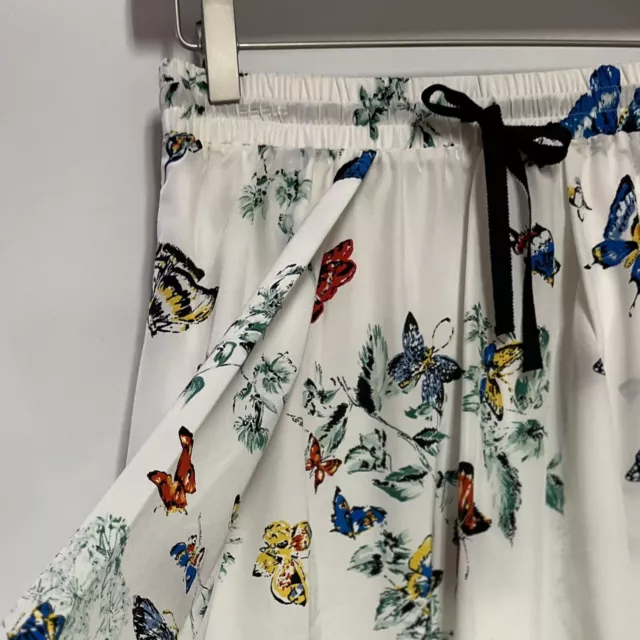 Patterson J. Kincaid Kern Butterfly 100% Silk Drawstring Elastic Waist Skirt NWT 3