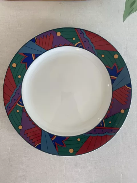 FURIO CONTEMPORARY CASUALS Art Deco Bold Colors Dinner Plate 10.5” Purple Blue