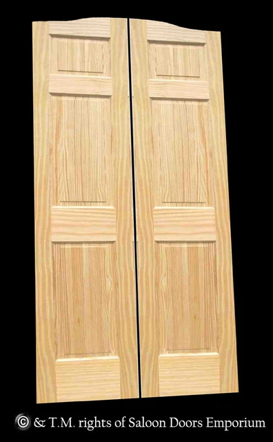 PARLOR BUTLER CAFE DOOR PINE RAISED 6-PANEL 34"W *FULL HEIGHT* Saloon Swinging