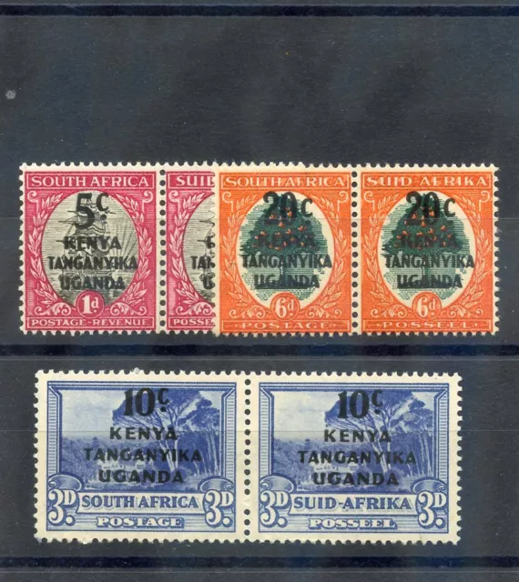 KENYA, TANG AND UGANDA Sc 86-8(SG 151-3)*F-VF LH BILINGUAL PAIRS $18