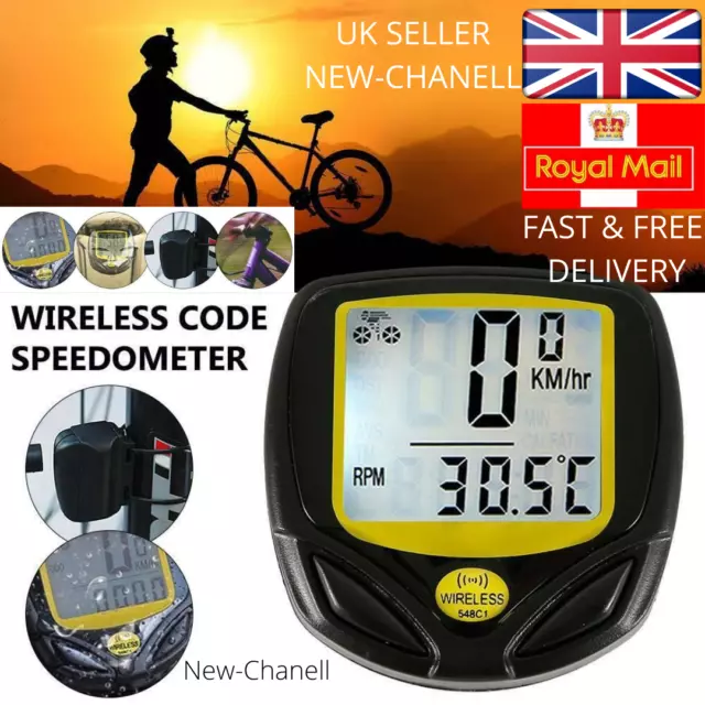 Bike Bicycle Cycle Computer Speedometer Waterproof Wireless LCD Meter Odometer