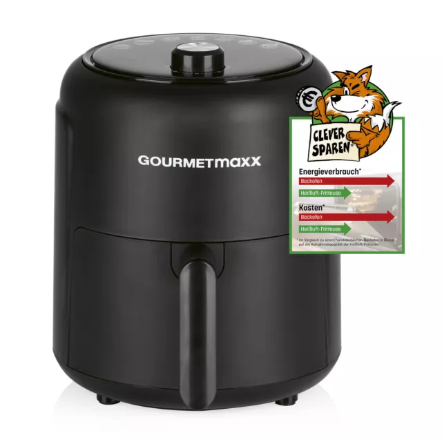 GourmetMAXX Heißluftfritteuse 2,3L Heißluft Ofen Grill Friteuse 1000W Timer