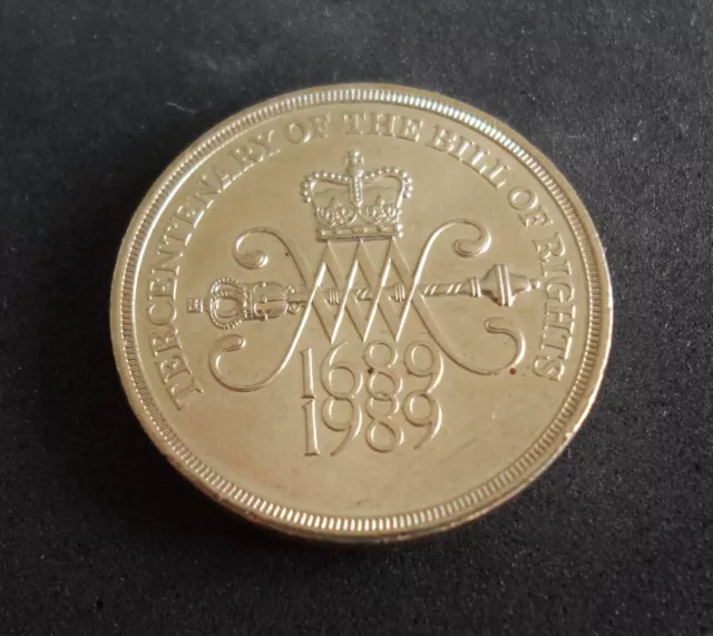 1989 Royal Mint TERCENTENARY OF THE BILL OF RIGHTS Two Pounds Piece £2 - RARE!