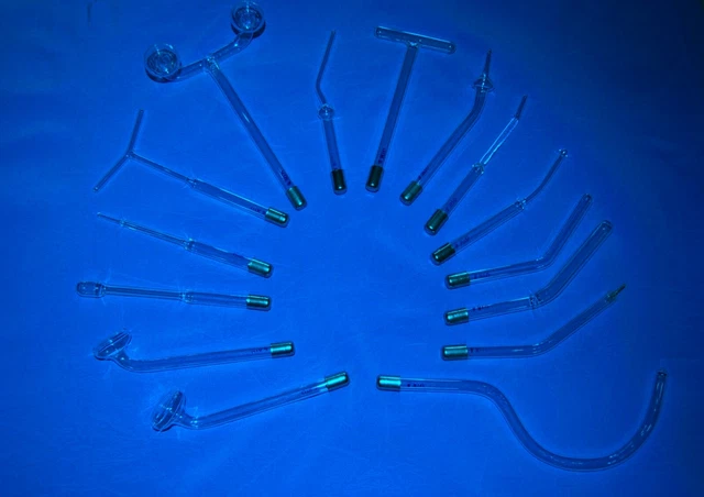 15 ELECTRODES TUBE HIGH FREQUENCY VIOLET RAY DARSONVAL Crown SKIN CARE 11MM USA