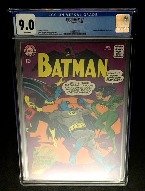 Batman #197 Cgc 9.0 Wp Early Batgirl & Catwoman High Grade Vf/Nm Dc Comics 1967