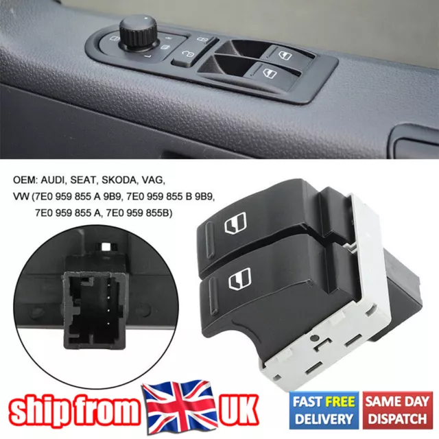 Driver Side Electric Door Window Double Switch For VW Transporter T5 T6 Multivan