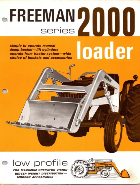 One(1) Freeman Series 2000 Loader Tractor Dealer Sales Specs Flyer Brochure