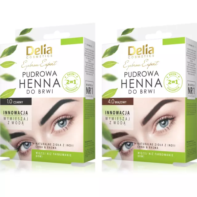 Delia - Henna Eyebrows Powder Eyebrow Tint 4g Dye Kit - Black / Brown