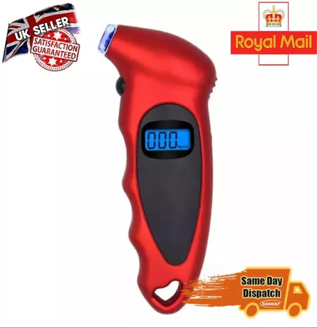 Digital LCD Tyre Tire Air Pressure Gauge Tester Tool for Auto Motorcycle Car UK
