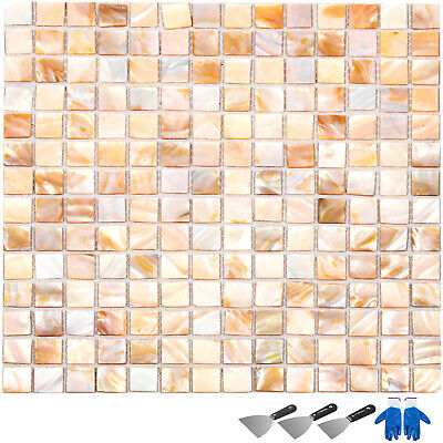 VEVOR Oyster Mother of Peal Shell Mosaic Tile Kitchen Backsplash/Washroom 12pcs