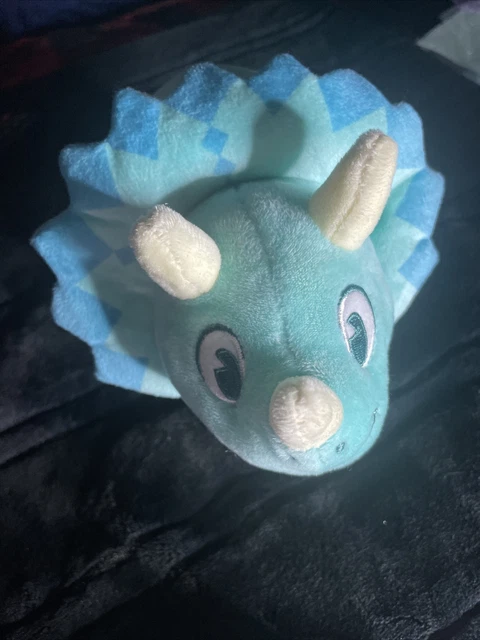 Disney Parks Animal Kingdom Dinoland Blue Triceratops Dinosaur Plush 11”……