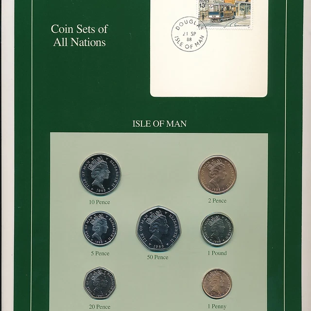 Coin Sets Of All Nations ~ Isle Of Man ~ Proof Coins ~ W/ Card ~ Ships Free!