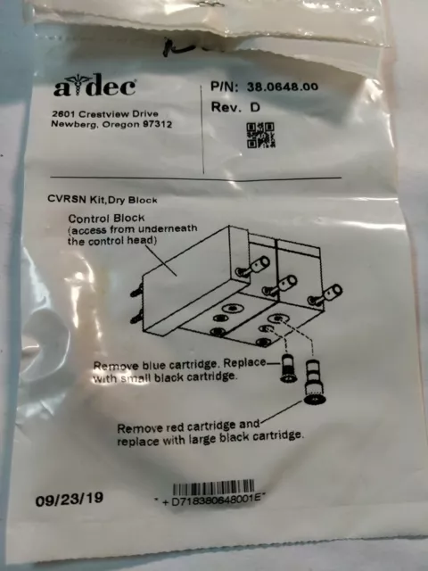 Century Plus Dry Block Conversion Kit ADEC 38.0648.00