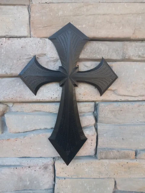 Pretty Wall Crucifix Christian Faith Cross Decor Black 9 inches Tall