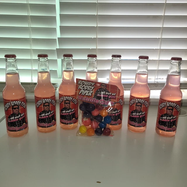 Collectible Rowdy Roddy Piper All Out of Bubble Gum Soda Bottle