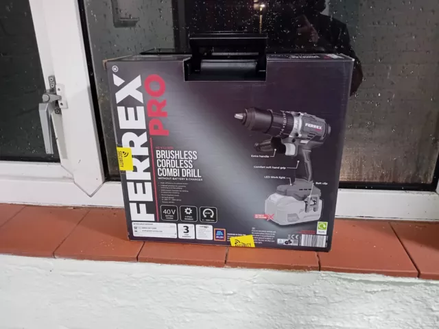 Ferrex Pro 40 V trapano combinato senza fili energia attiva - unità nuda e custodia