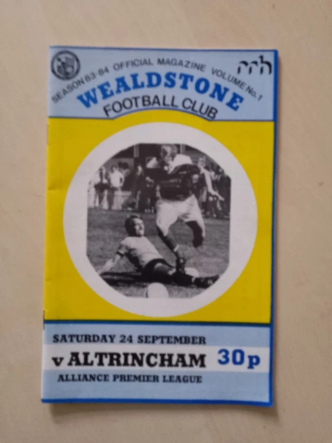 WEALDSTONE V ALTRINCHAM, Alliance Premier League, 1983/4 £1.99