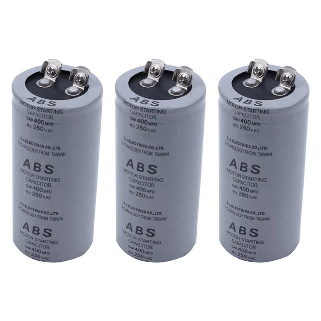 3X ABS 400 MFD 400 UF 250V Starter Capacitor for Cylindrical AC KK3A5
