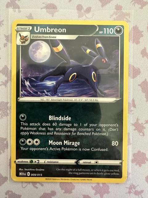 umbreon pokemon card mcdonald's TCG: (2024) [D] Blindside This attack does 60 damage to 1 of your opponents Pokemon that has any damage counters on it The original rooftop Umbreon (2002