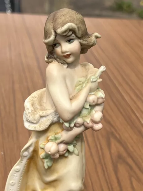 GIUSEPPE ARMANI PORCELAIN Signed Figurine 20cm Florence Lady Italy 1986