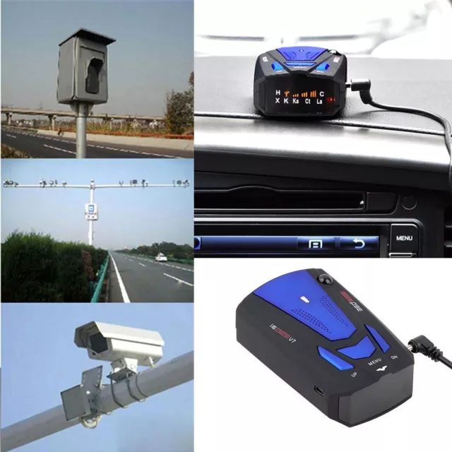 360 Degree Car Speed Radar Detector 16 Band V7 GPS Police Safe Voice Alert Laser 3