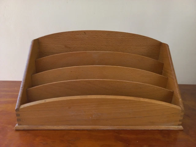 Ancien Porte-courriers En Bois - Dimensions 31x20x15 Cm