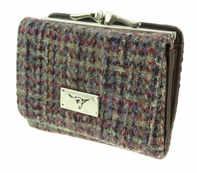 Ladies Harris Tweed Clasp Purse Unst in Multi Colour Weave LB2113-COL25 Brand Ne