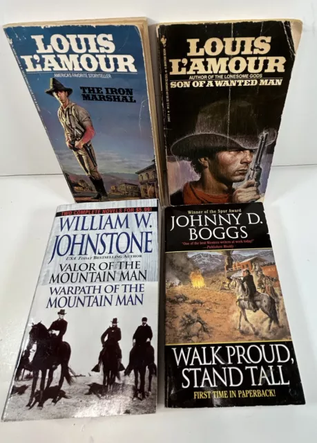 Western Themed Books (4), Louis L’amour,  Johnny D. Boggs, William Johnston