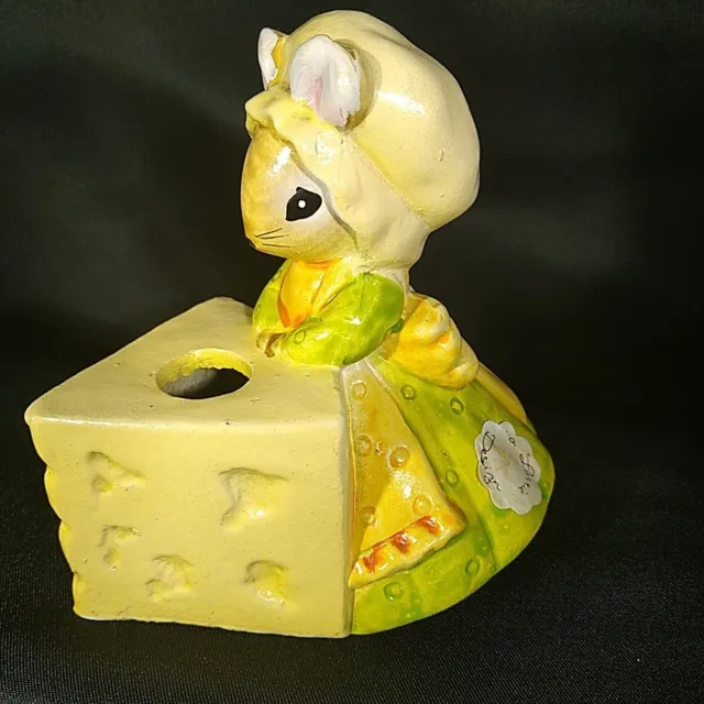 Vtg Josef Original Adorable Mouse & Cheese Toothpick Holder  Lorrie Design Japan