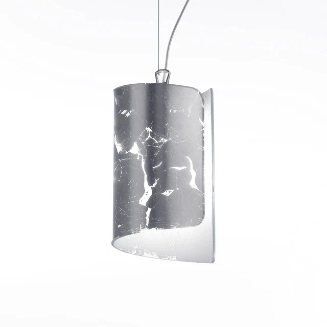 Selène Pendelleuchte 'Papiro' (Modern) in Alu aus Glas u.a. für Wohnzimmer &