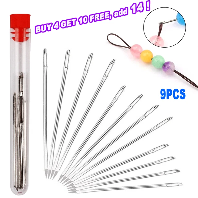 9X agujas de coser para ojos grandes a mano agujas de coser a mano con botellas de plástico