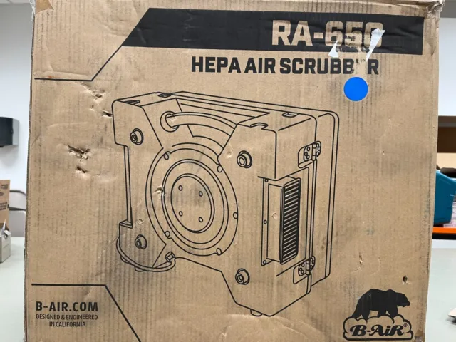 B-Air RA-650 BLUE HEPA Air Scrubber Purifier 1/3 HP 2.5 Amp - Blue...