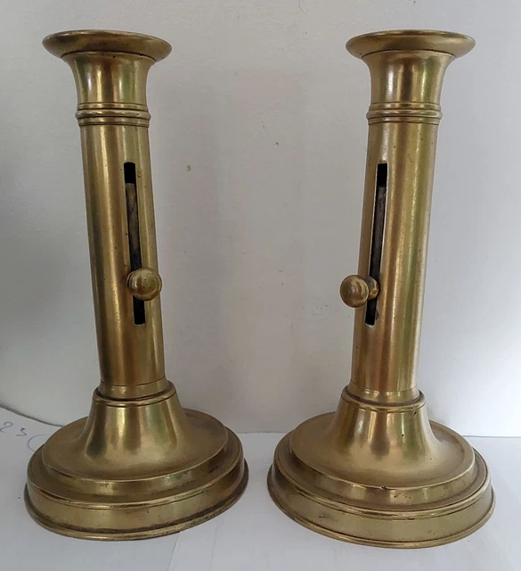 Paire bougeoirs chandeliers bronze doré candlesticks Empire XIXème siècle