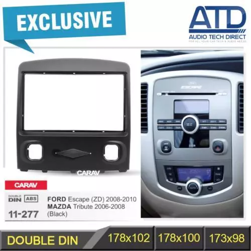 11-277 Double 2 din Plastique Radio Voiture Panneau Façade Pour Ford Fuite Mazda