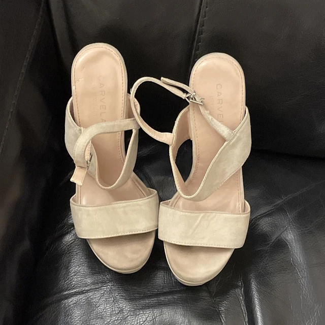 CARVELA KURT GEIGER Natural Beige Suede Platform Sandals size 36
