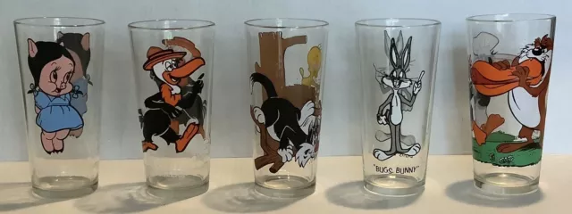 Vintage 1973-1976 Warner Bros Looney Tunes Pepsi Collector Series Glass Lot of 5