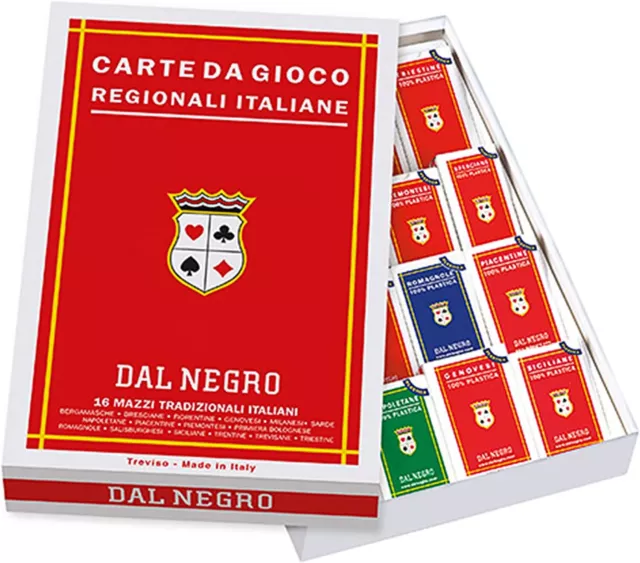 De Negro, Set 16 Cubiertas De Tarjetas De Juego Regional Italiano