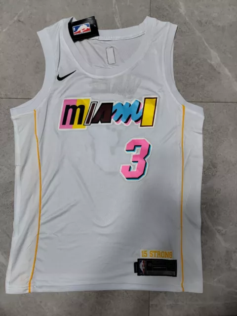 Nouveau Édition de la ville Dwyane Wade #3 Miami Heat Maillot de Basket Blanc