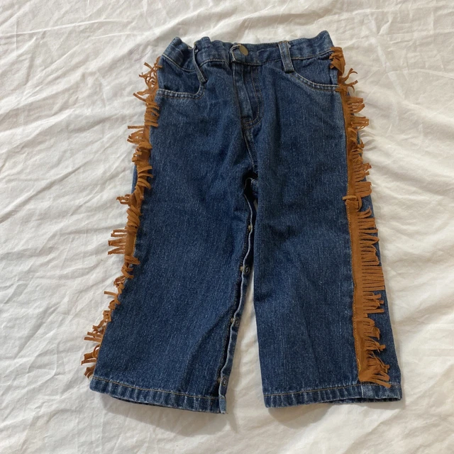 Lil Cattlelac 24 Months  Fringe Jeans  Western Cowboy Style Unisex  Snap Legs