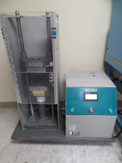 Carver 3889.1NE0005 15 Ton Automatic Hydraulic Laboratory Press Heated Platen