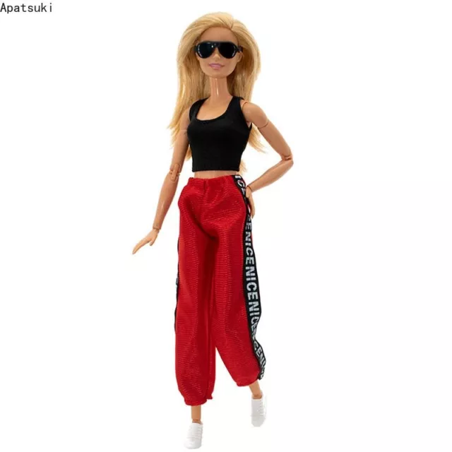 Fashion Clothes Set for 11.5" Doll Outfits 1/6 Accessories Black Top Trousers