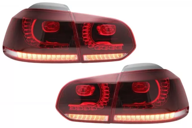 Coppia Fari Fanali Posteriori Tuning Golf VI 6 GTI Look 08-12 ROSSI FULL LED