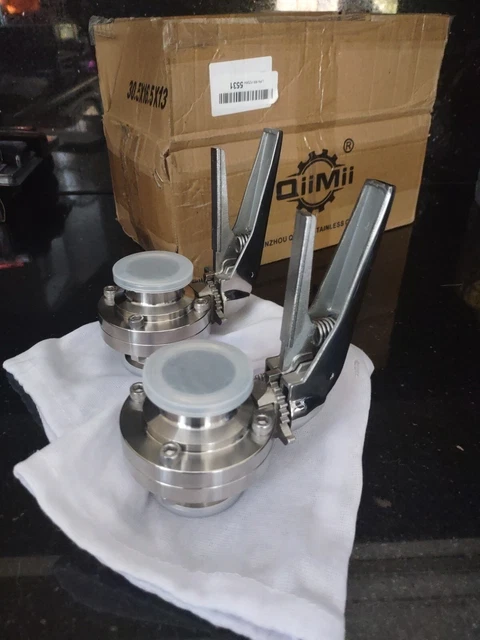 QiiMii Sanitary Stainless Steel 304 Tri Clamp Butterfly Valve with Trigger...