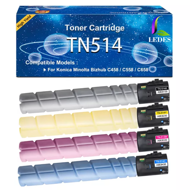 High Yield TN514 Toner Cartridge for Konica Minolta Bizhub C658 C558 C458 TN-514