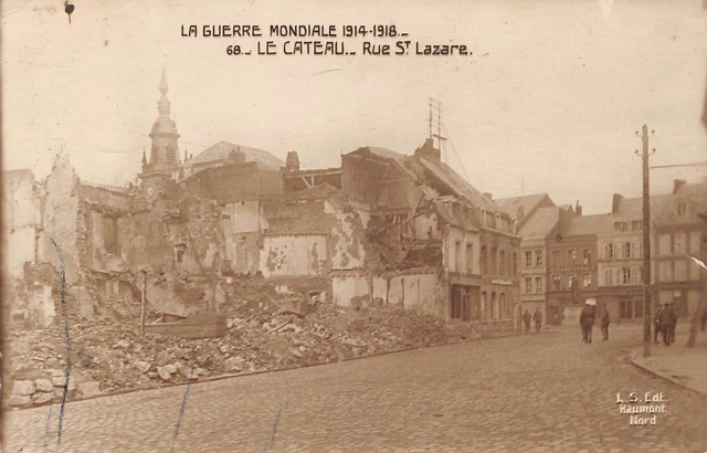 Old postcard Dept 59 Nord - Le Cateau rue Saint Lazare