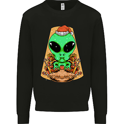 Christmas Alien UFO Santa Space Ship Funny Mens Sweatshirt Jumper