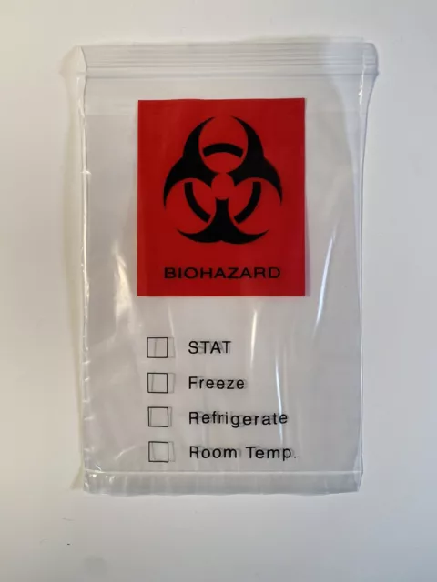 6"x9"Bio Hazard Specimen Bag Outer Pouch Ziplock Transfer Bags